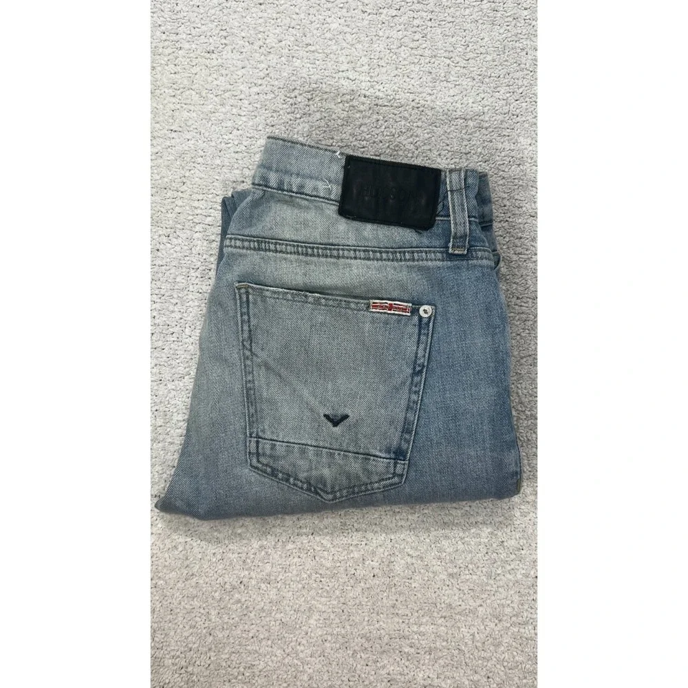 Hudson Jeans Mens 30x32 Light Wash  Selvedge Denim Stretch Straight Leg